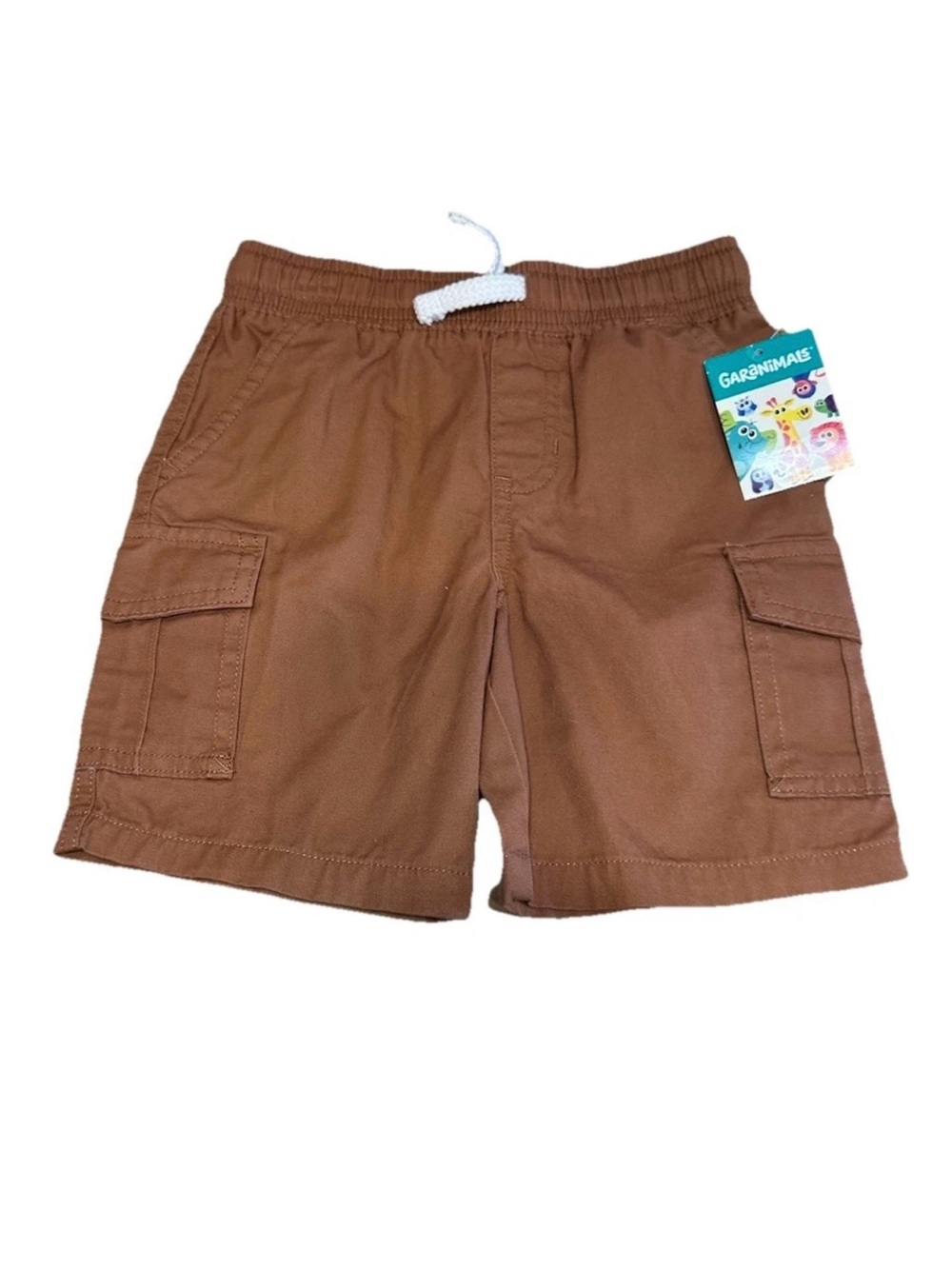 Garanimals Boys 3T Dk Coral Cargo Shorts Pull On Elastic Waist NWT